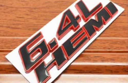 علامة رفرف 6.4L HEMI اسود و احمر - قطعه واحده