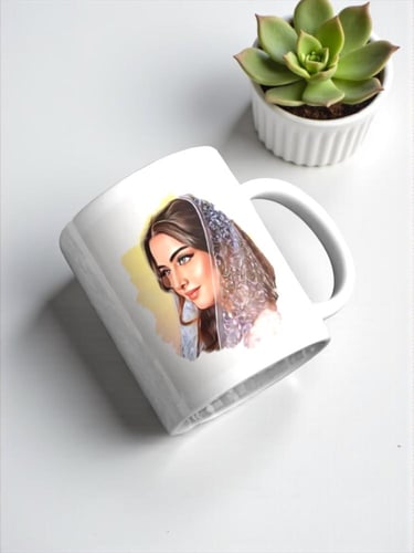 2 كوب طباعه حراريه ( للعرسان ، للاصدقاء )