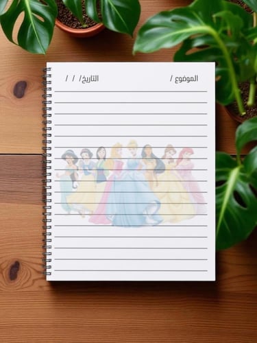 دفاتر طباعه داخليه أميرات ديزني ( ١٠٠ ورقه )