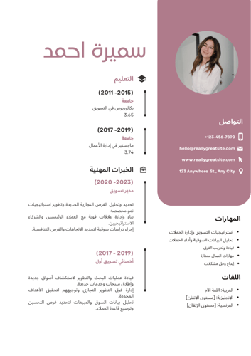 تصميم سيره ذاتيه ( cv)