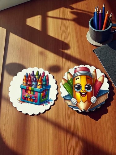 ستيكرات وملصقات مدرسيه ( ١٢ ملصق دائري)