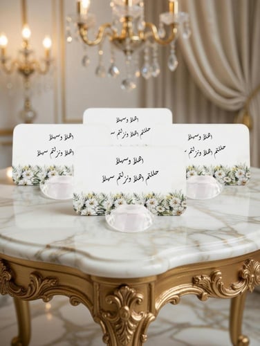 كروت ضيافه واستقبال (طاولة )العباره حسب الطلب ( ال...