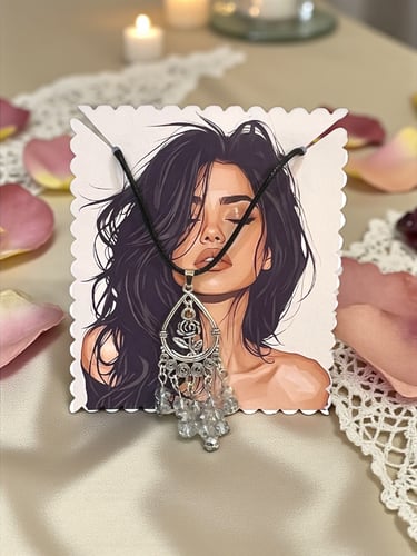 سلسال فضي محفور ليزر