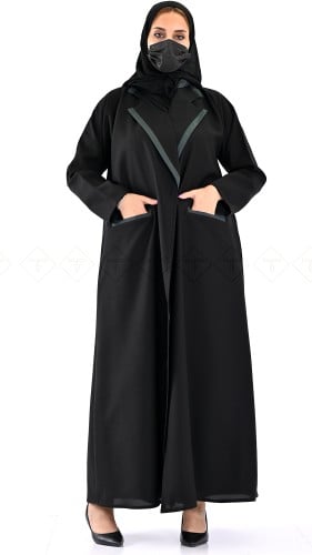 عباية لف بجيوب عليها ياقة