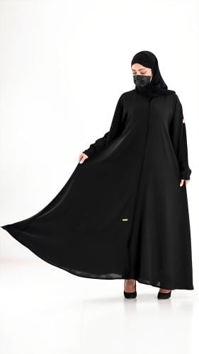 عباية سوداء دبل كلوش بكم فرنسي