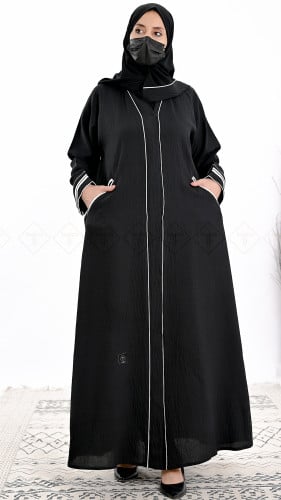 عباية بجيوب للدوام سوبر كريب بحريني