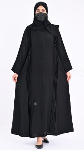 عبايه كتف سوداء بكسرات