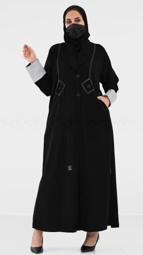 عباية جيوب كريب ملكي