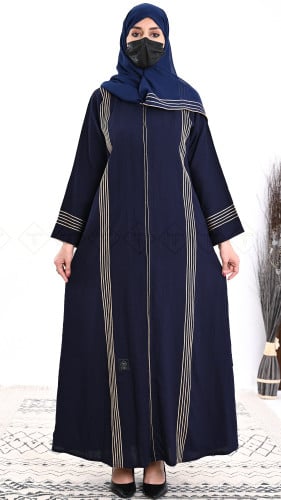عباية ملونة من قماش سوبر كريب بحريني