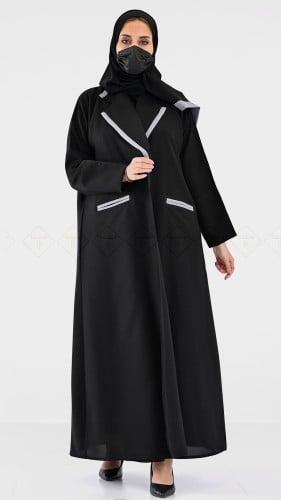 عباية جيوب كريب صالونة