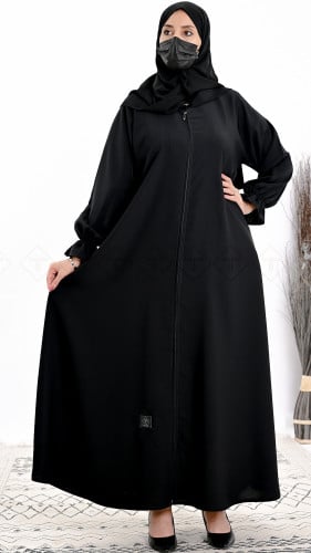 عباية كتف نصف كلوش بكم زم وسحاب أنيق