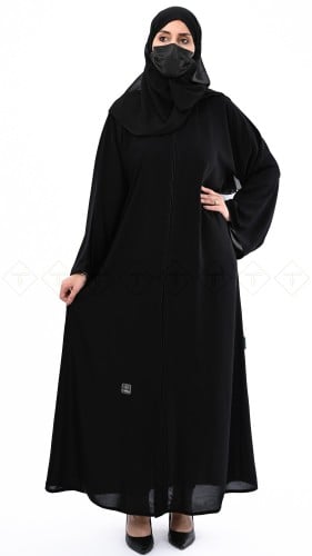 عباية كتف كم مربع سادة سوداء