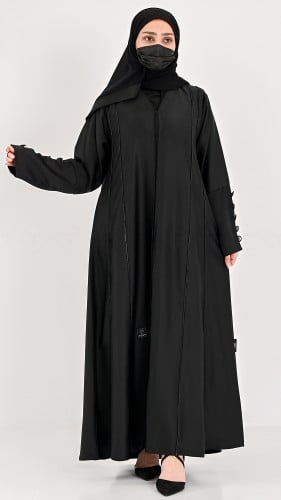 عباية حرير سوداء