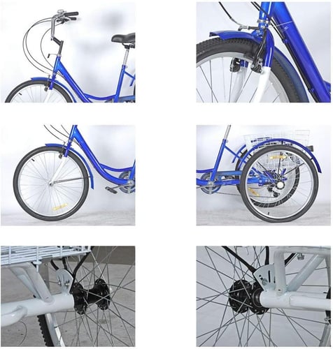 دراجة هوائية ثلاثية العجلات للبالغين | سلة أمامية...