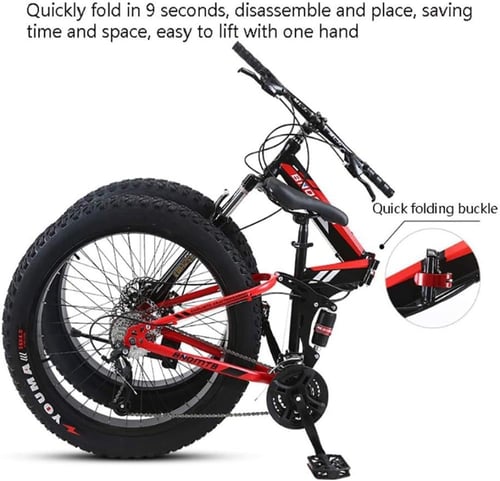 دراجة جبلية مقاس 26 انش، قابل لطي لون احمر اسود DG...