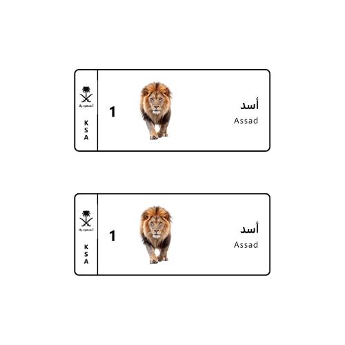 لوحة سيارة مع بصور اسد