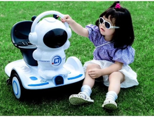 سيارة أطفال كهربائية رائد فضاء ، محركين 6V ريموت ت...