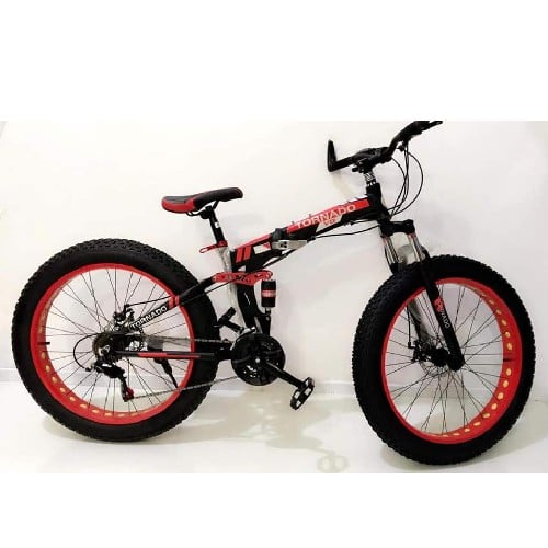 دراجة جبلية مقاس 26 انش، قابل لطي لون احمر اسود DG...