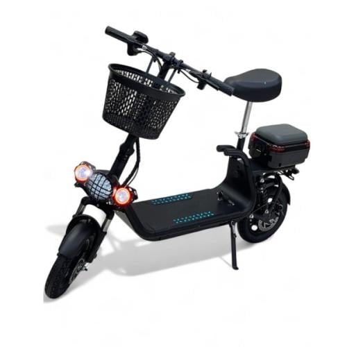 سكوتر كهربائي أبو سلة الملون 2025 مع مقعد وسلة أما...