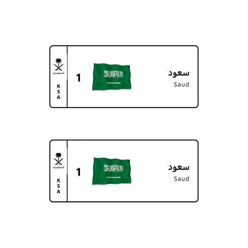لوحة سيارة مع بصور العلم