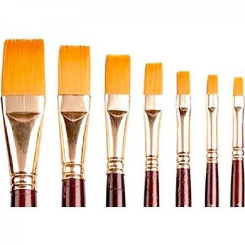 فونيكس فرش رسام بيد قصيرة نايلون ذهبي ،واسعة مسطحة...