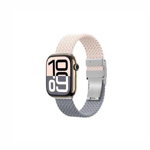 سير قماشي بقفل ستانلستيل - وردي و رمادي