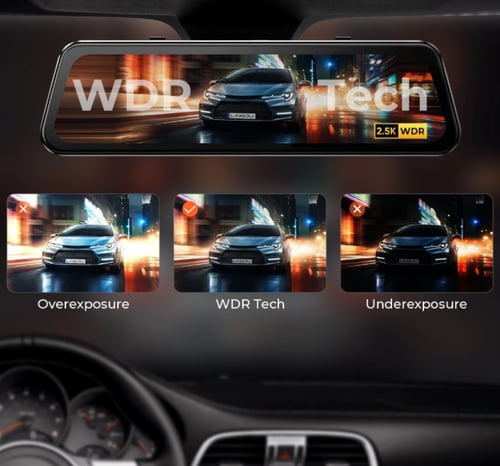 داش كام - LINGDU LD2K – كاميرا مراية أمامية وخلفية...