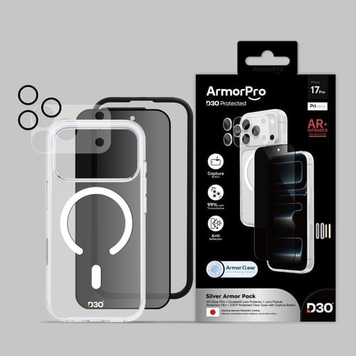 بكج ArmorPro (4 في 1) كفر ماج سيف شفاف + شاشة خصوص...