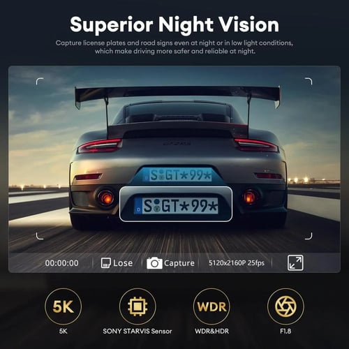 داش كام LINGDU LD06 أمامية وخلفية بدقة 5K – تصوير...