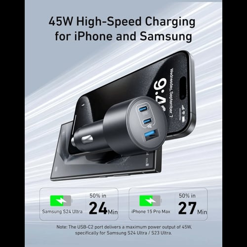 شاحن سيارة انكر بقوة 167.5 واط بمنفذين تايب سي ومن...