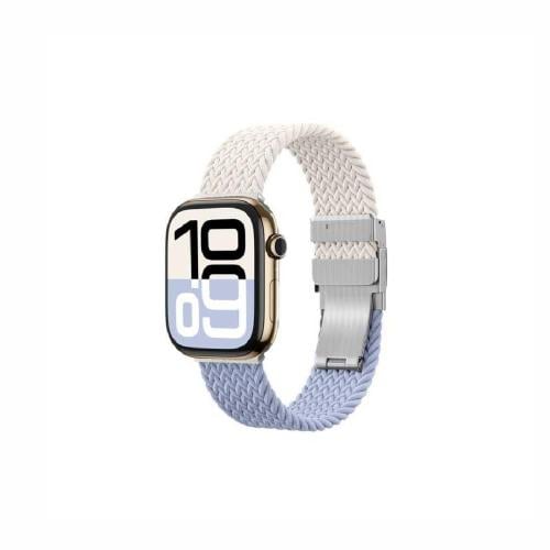 سير قماشي بقفل ستانلستيل - بنفسجي و ابيض