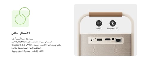 جهاز عرض بروجكتر ذكي محمول Yaber T2 Plus مع بطارية...