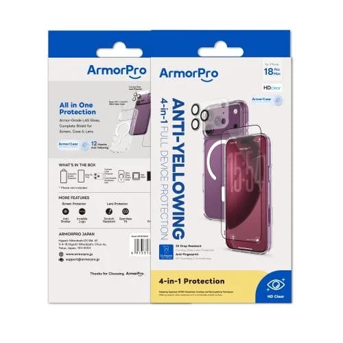 كومبو ArmorPro Basic رباعي القطع (حماية شاشة HD +...