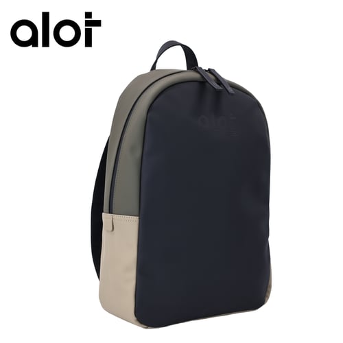 شنطة ظهر Alot جلدية عصرية (أخضر وبيج)