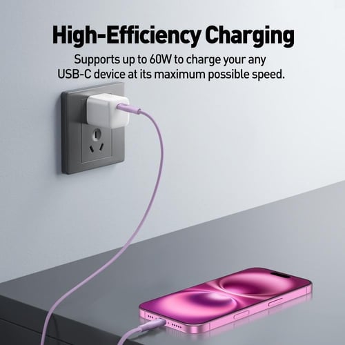 سلك شحن JODA سيليكون تايب سي إلى تايب سي 1 متر 60...