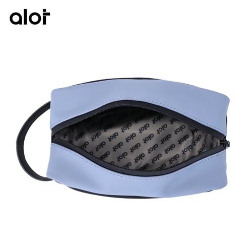 شنطة يد Alot جلد مقاس 21 سم (أزرق ورمادي)