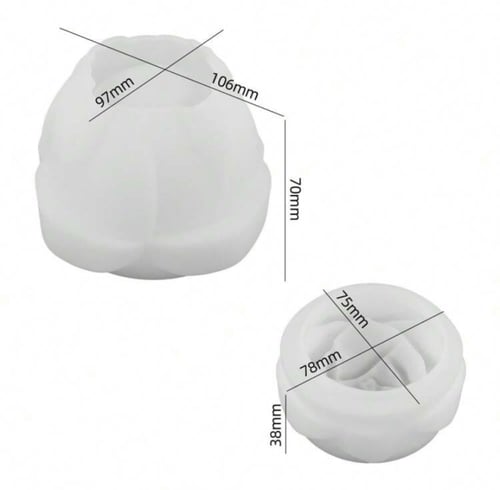 قالب سيليكون - وعاء على شكل وردة