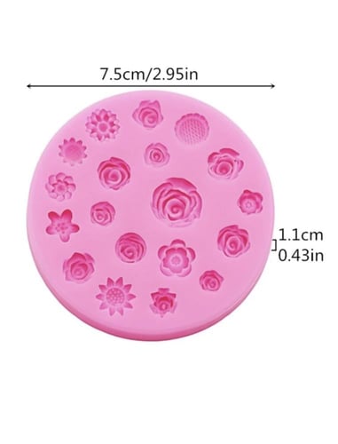 قالب سيلكون - زهور صغيره دائري