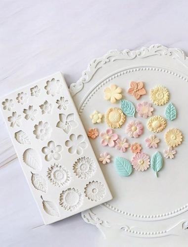 قالب سيلكون - زهور و أوراق