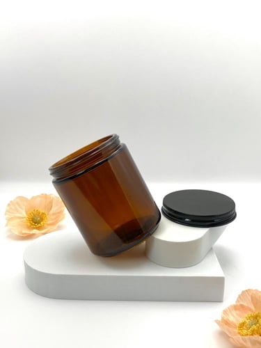 علب زجاج - باللون البني