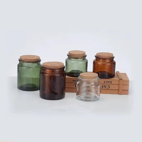 علبة زجاج ١٠٠ مل بسدادة - اخضر