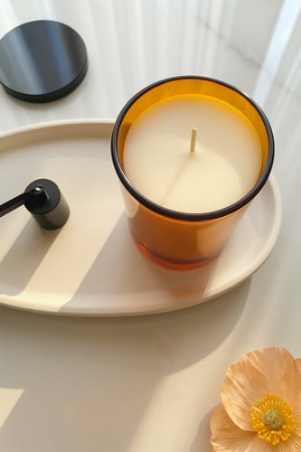 علبة زجاج - باللون العسلي