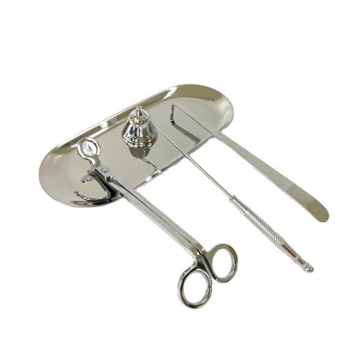 طقم العناية بالشموع - لون فضي