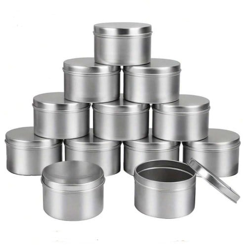 علب 6Oz معدن فضي