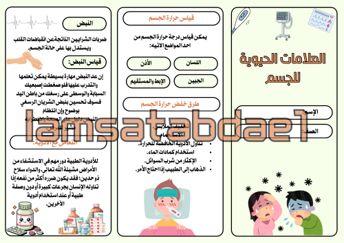 مطوية العلامات الحيوية للجسم
