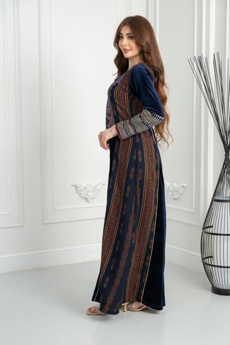 جلابيه مخمل تراثي ريتا مشجر 4