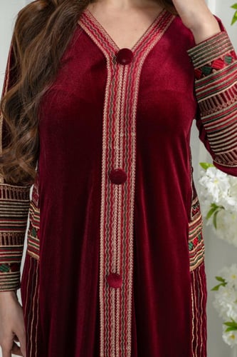 جلابيه مخمل تراثيه الابداع زرار