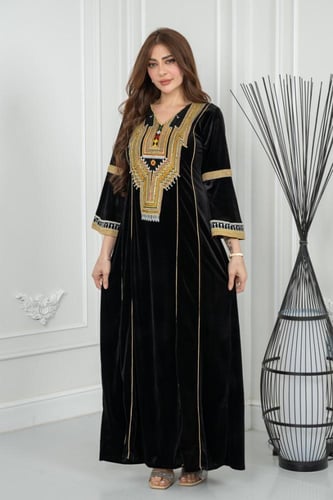 جلابيه مخمل تراثي قمه الابداع كم فرنسي