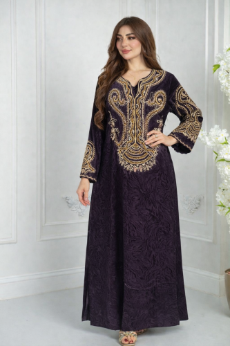 جلابيه كويتي نيوم لاين مطرز 4