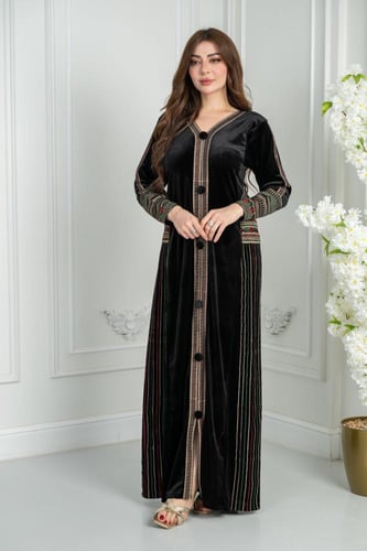 جلابيه مخمل تراثيه الابداع زرار